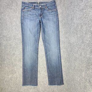 7 For All Mankind Womens Jeans 30x30 Low Rise Dark Wash Straight Leg Stretch